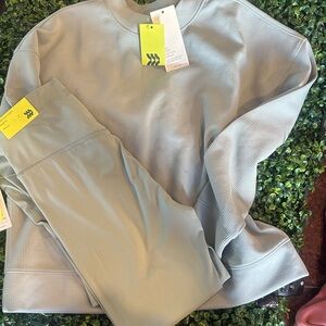 all in motion Sage Green Leggings and Ribbed Sweatshirt Set